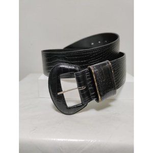 Vintage Accessories By Pearl Genuine Snake Leather Waist Belt Black Men's Large